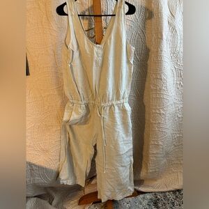 Cloth & Stone Cream Cropped Jumpsuit